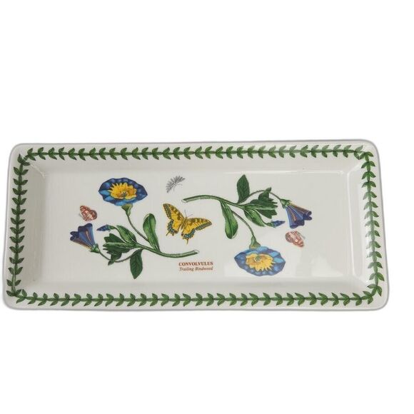 Portmeirion Botanic Gardens Trailing Bindweed Sandwich Tray 11.5 In. X  5.5 in - Picture 1 of 6